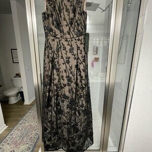 Elegant Black Floral Formal Dress